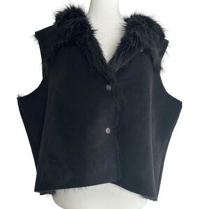 Mobwife Vintage Faux Fur Black Penny Lane Vest reversible